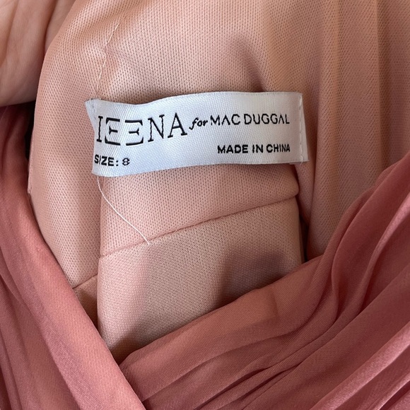 Ieena Mac Duggal Plunge Neck Ruffled Hi-Low Chiffon Gown Size 8 NWT - Picture 6 of 14